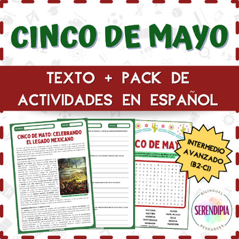 Preview of Historia del Cinco de Mayo || TEXTO + PACK DE ACTIVIDADES || Spanish, ELE