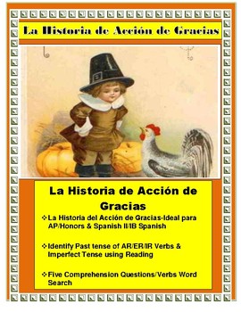 Preview of Historia del Día de Acción de Gracias-Spanish II/AP-Preterite-Distance Learning 