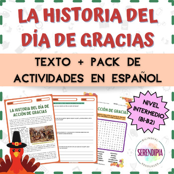 Preview of Historia del Día de Acción de Gracias | TEXTO+ACTIVIDADES | Thanksgiving Spanish
