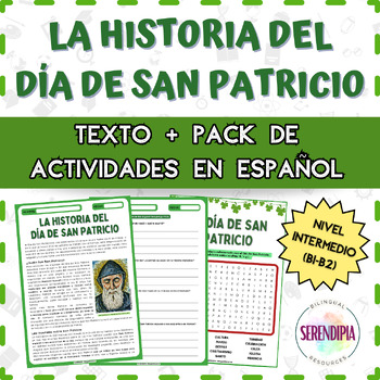 Preview of Historia del Día de San Patricio | TEXTO +ACTIVIDADES | St Patrick's Day Spanish