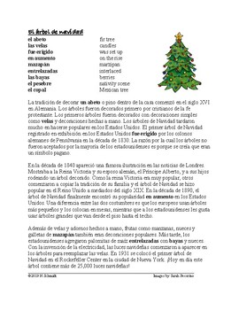 Preview of El árbol de navidad: Spanish Reading on History of the Christmas Tree