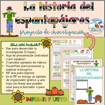 Preview of El espantapajaros escritura investigacion  espanol Scarecrow Research Project