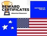 Historian of the Day Reward Certificates