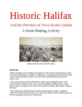 Preview of Historic Halifax and the Province of Nova Scotia Canada: A Book-Making Activity