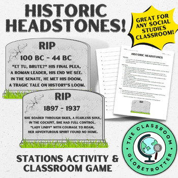 Preview of Historic Headstones! - Social Studies Stations Activity - Great for Halloween!