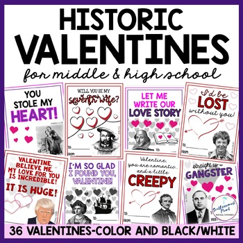 Preview of Historic Valentines History Valentine’s Day Cards Activity