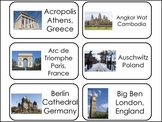 Historic World Landmarks Picture Word Flash Cards.