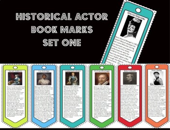 Preview of Historical Actor Bookmarks  Theater/Acting