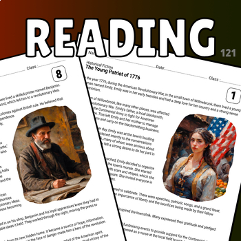 Preview of Historical American Tales 5th Grade Fiction Reading Comprehension Passages