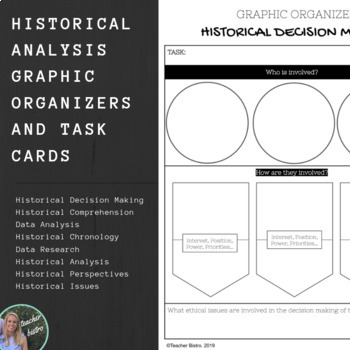 Preview of Historical Analysis Task Cards and Task-Specific Graphic Organizers (8)