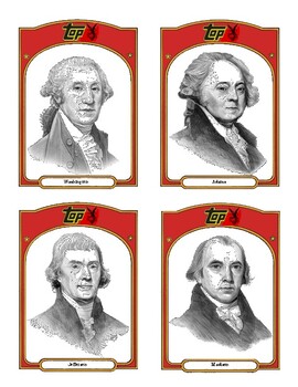 Preview of Historical Baseball Cards / Study Aide  U.S. Presidents #1-46