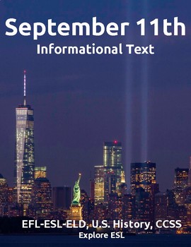 Preview of September 11th Informational Text and Activities for EFL-ESL-ELD