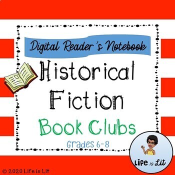 Preview of Historical Fiction Book Clubs Digital Reader's Notebook-Distance