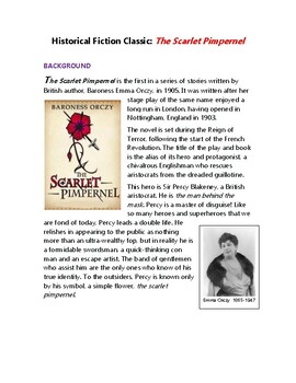 Preview of Historical Fiction Book & Film Analysis: The Scarlet Pimpernel