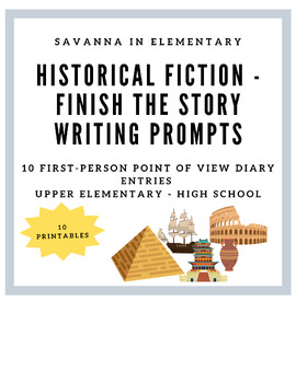 Preview of Historical Fiction - Finish the Story Diary Entries | 10 Stories