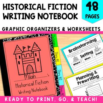 Preview of Historical Fiction graphic organizers Fiction writers notebook Graphic organizer