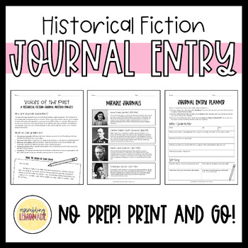 Preview of Historical Fiction Journal Entry