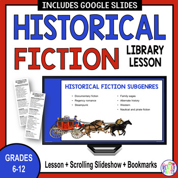 Preview of Historical Fiction Library Lesson - Middle School Library - Genre Lessons