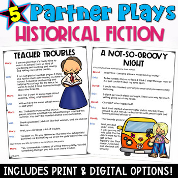 Preview of Historical Fiction Partner Plays: 5 Scripts with a Comprehension Check Worksheet