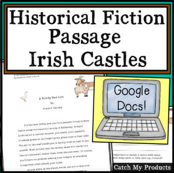 Preview of Historical Fiction Passage in Google Docs Irish Castles