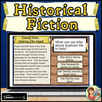 Preview of Historical Fiction Passages Boom Cards (Set 3)