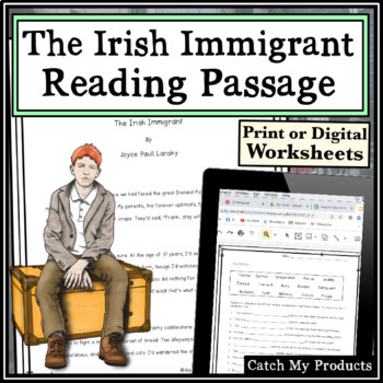 Preview of Historical Fiction Reading Comprehension Passage The Irish Immigrant