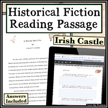 Preview of Historical Fiction Reading Comprehension Passage and Questions Irish Castle