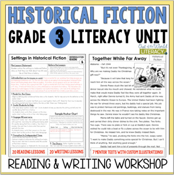 Preview of Historical Fiction Reading & Writing Workshop Lessons & Mentor Texts - 3rd Grade