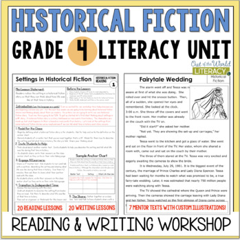 Preview of Historical Fiction Reading & Writing Workshop Lessons & Mentor Texts - 4th Grade