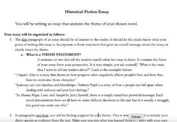 Preview of Historical Fiction Theme Essay