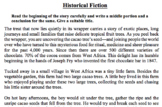 Historical Fiction Worksheet