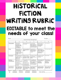 Historical Fiction Writing Rubric - EDITABLE!