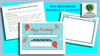 Preview of Historical Figure Bio Activity - Creating a Social Media Birthday Invitation