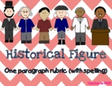 Historical Figure (Biography) one paragraph rubric with spelling