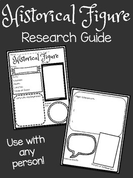 Preview of Historical Figure Research Guide; Project; Graphic Organizer; Biography