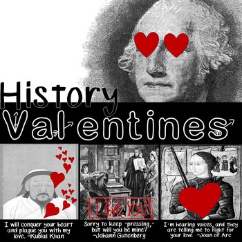 Preview of History Valentines: History Valentine's Day Activity, Posters, and Student Card