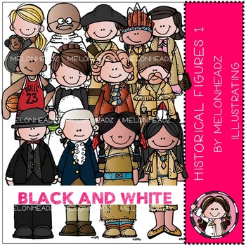 Preview of Historical Figures clip art Part 1 - BLACK AND WHITE- by Melonheadz