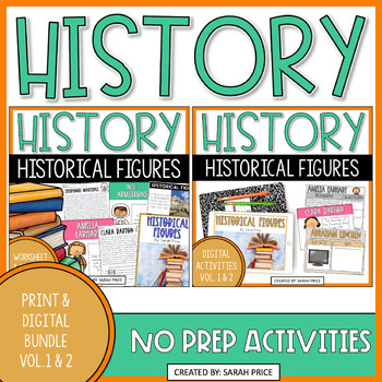 Preview of Historical Figures Biography Activities - 2nd, 3rd & 4th Grade History Lessons
