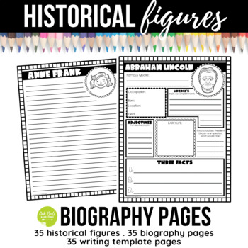 Preview of Historical Figures Biography Pages & Writing Templates: Social Studies Resource
