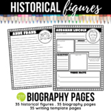 Historical Figures Biography Pages & Writing Templates: So