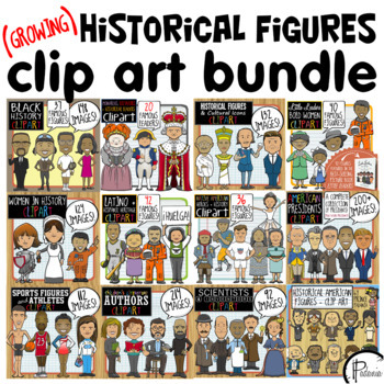 Preview of Historical Figures Clip Art (Growing) Bundle