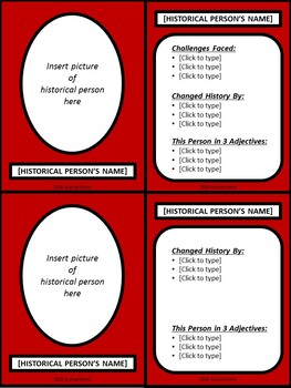 Preview of Historical Figures Trading Card Templates