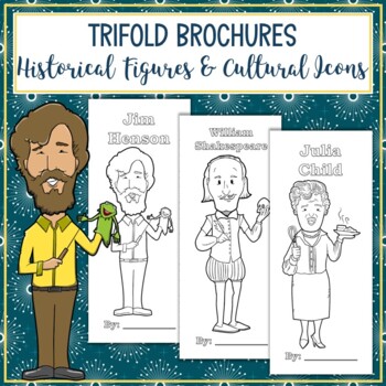 Preview of Historical Figures and Cultural Icons Trifold Graphic Organizers Bundle