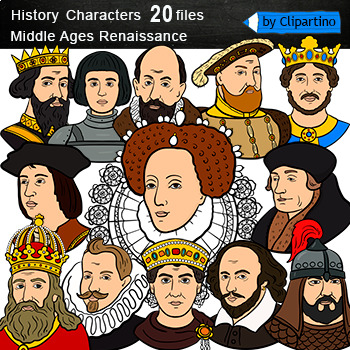 Preview of Historical Figures clip art /Middle Ages Renaissance Clipart commercial use