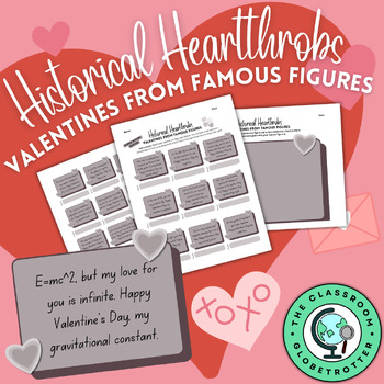 Preview of Historical Heartthrobs! Valentines from Famous Figures | Social Studies Activity