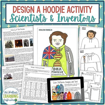 Preview of Design a Hoodie Activity No Prep Project for Science - Scientists and Inventors