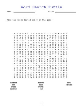 Preview of Historical Hunt: A Word Search Journey Through Time Educational Pages