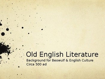 Preview of Historical & Literary Background for Old English Literature