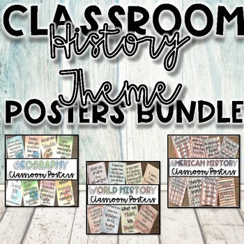 Preview of History Quote Poster Bundle | Ancient, World & US | History Class Decor
