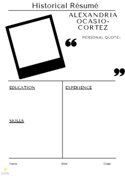 Preview of Historical Resume: Alexandria Ocasio-Cortez